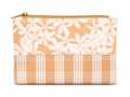 White Plumeria Tan Palaka - Small Pouch